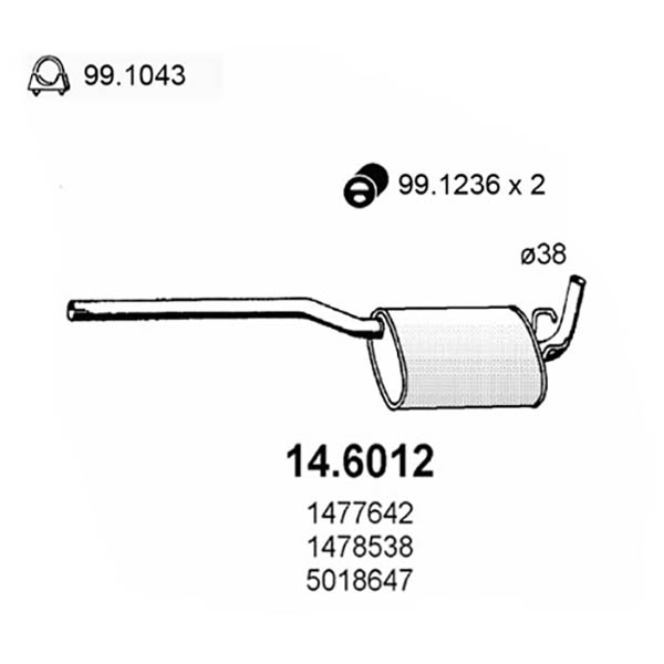 14.6012 S C FORD ESCORT 940-1.1-1.3 70-