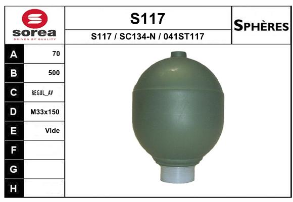 Sfera di sospensione SEEAC SC134-N (Venduto singolarmente)